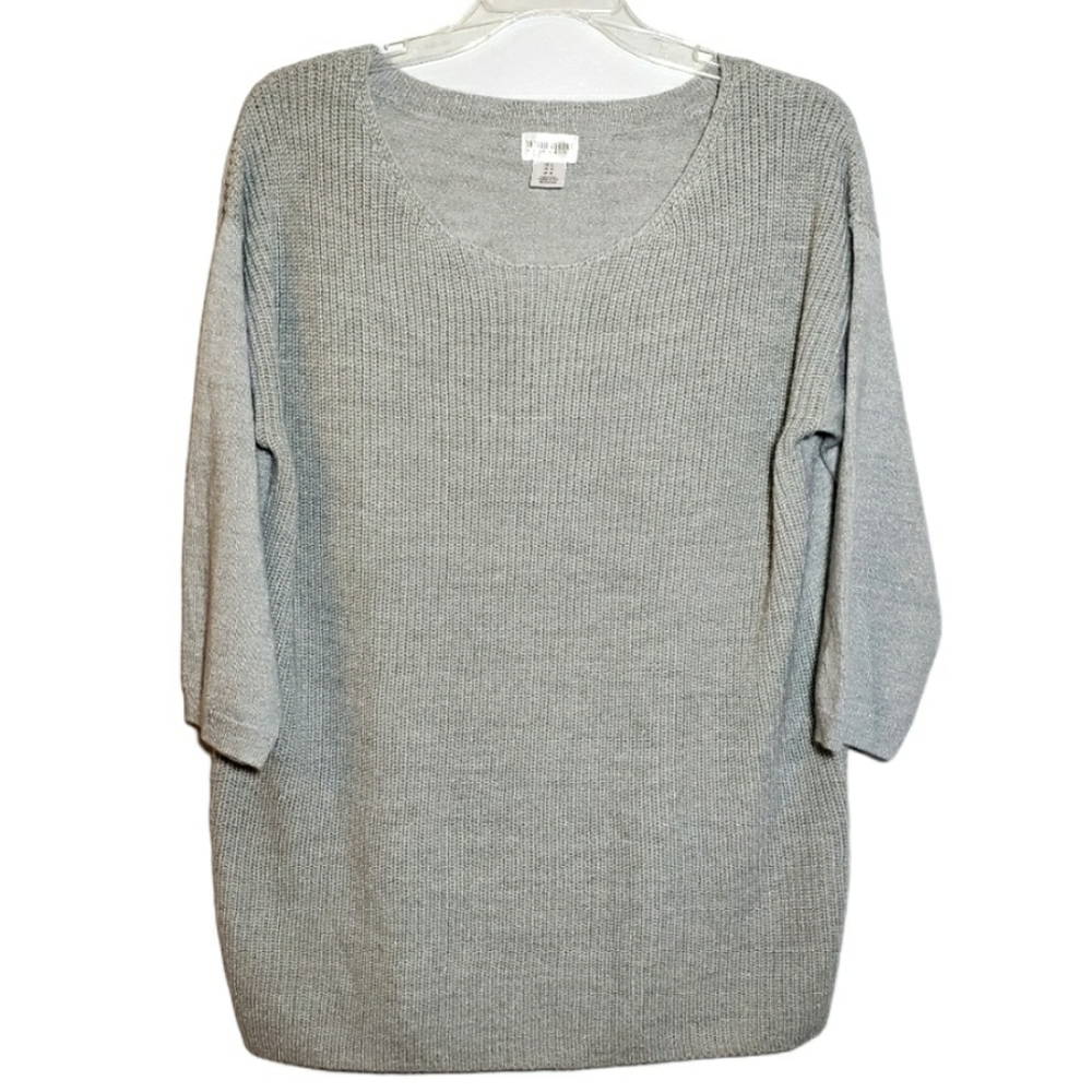 Motherhood Maternity Gray Knit Sweater Shirt Size L